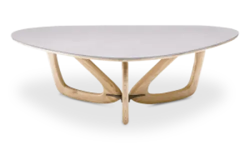 Japandi Salontafel Butterfly | Wit Keramiek | Essen Onderstel
