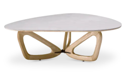 Japandi Salontafel Butterfly | Wit Keramiek | Essen Onderstel