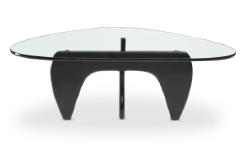 Japandi Salontafel Sabi | Glazen Blad | Zwart Onderstel