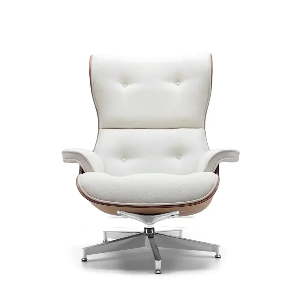 Cavel Lounge Chair Wit Boucle | Essen Schalen