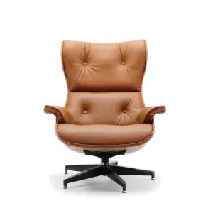 Cavel Lounge Chair Cognac/Bruin Leer | Essen Schalen