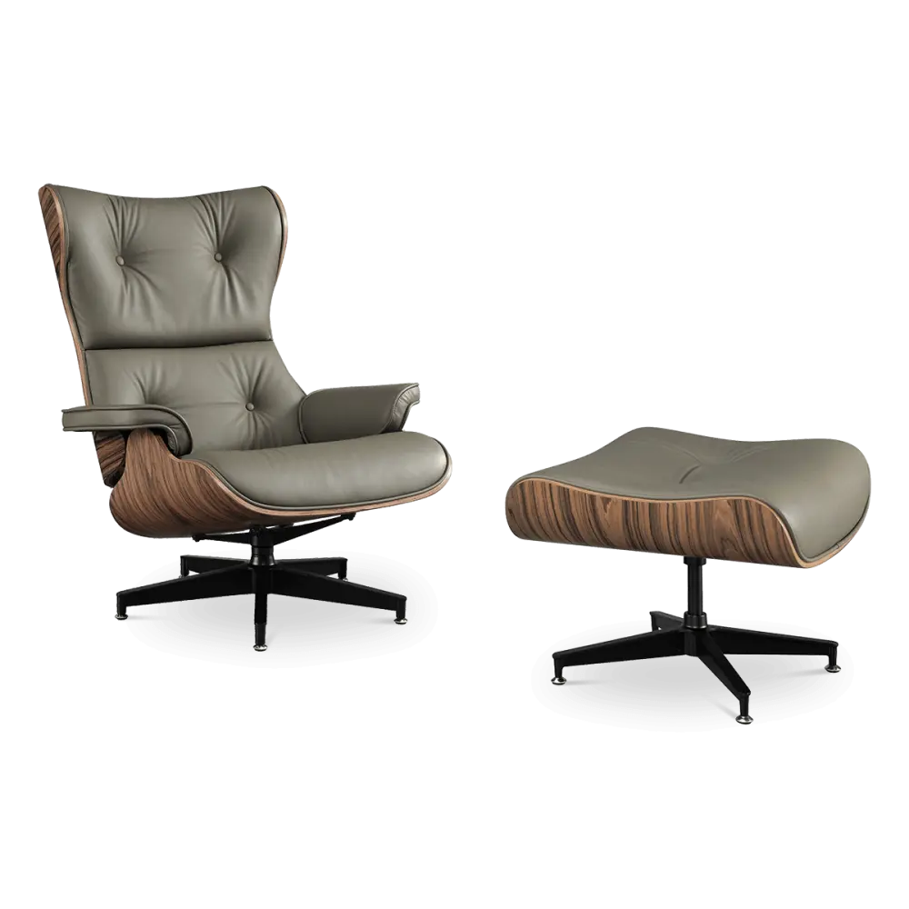Cavel Lounge Chair Olijf Groen Leer | Naturel Palissander Schalen Cavel Lounge Chair Olijf Groen Leer | Naturel Palissander Schalen
