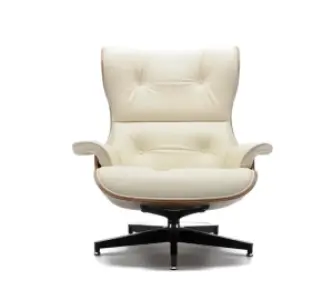 Cavel Lounge Chair Offwhite Leer | Naturel Palissander Schalen