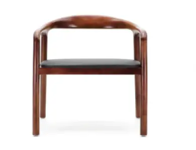 Artson Eetkamerstoel | Notenhout | Zwart PU Leer