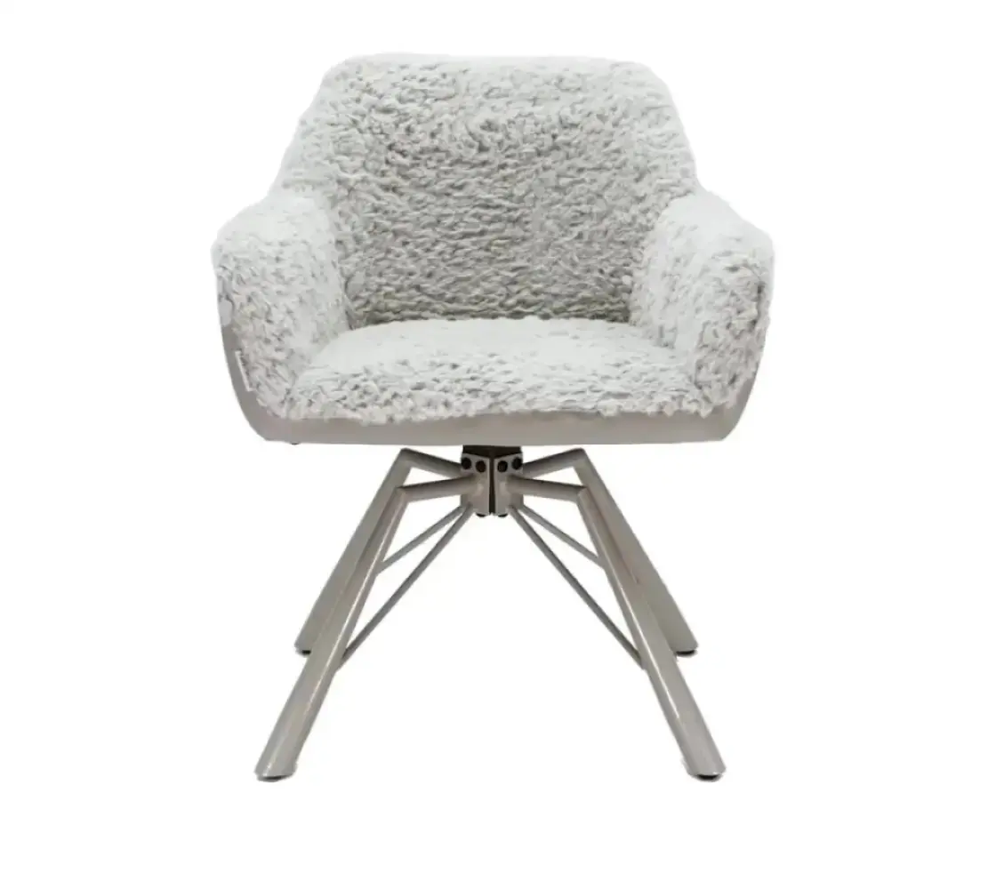 Draaibare Eetkamerstoel Nord | Taupe Sheepskin Taupe Leer | Taupe Onderstel Draaibare Eetkamerstoel Nord | Taupe Sheepskin Taupe Leer | Taupe Onderstel