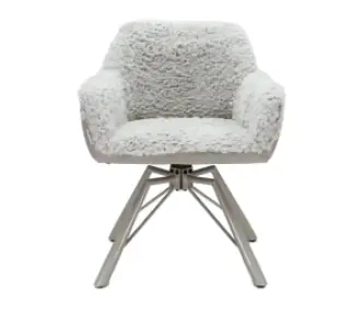 Draaibare Eetkamerstoel Nord | Taupe Sheepskin Taupe Leer  | Taupe Onderstel