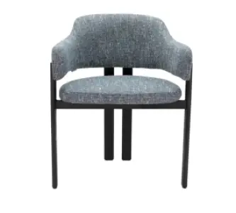 Japandi Eetkamerstoel Isamu | Blauw OTE | Zwart Onderstel