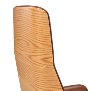 Bureaustoel Charles Cognac Leer, Essen Hout