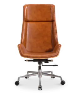 Bureaustoel Charles Cognac Leer, Essen Hout