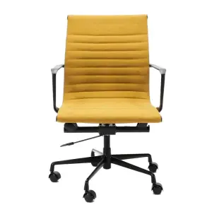 Cavel CD 117 Bureaustoel Oker Linnen | Zwart Frame