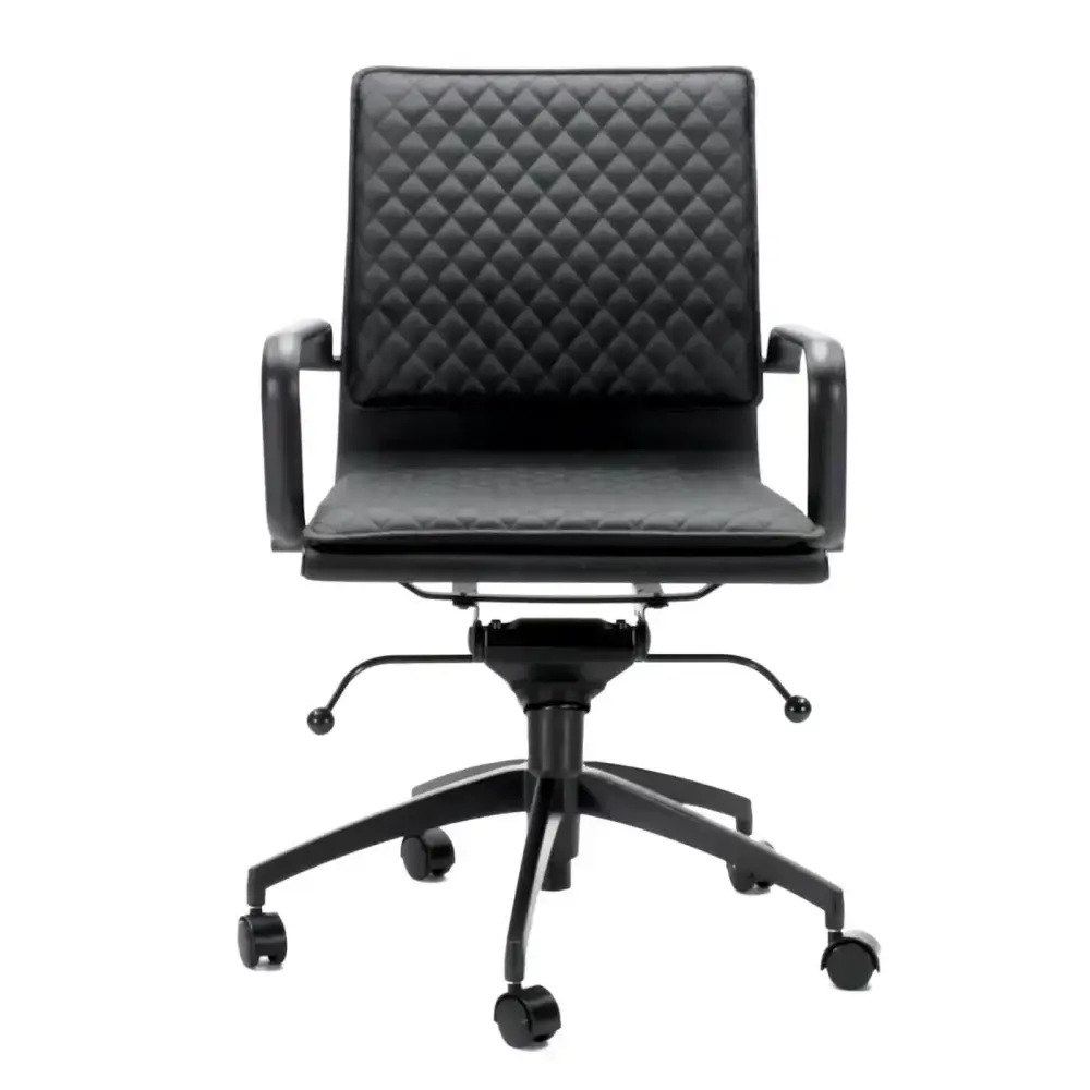 Diamond Softpad Bureaustoel Zwart | Lage Rug