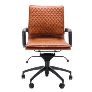 Diamond Softpad Bureaustoel Cognac | Lage Rug