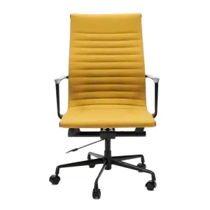 Cavel CD 119 Bureaustoel Oker Linnen | Zwart Frame