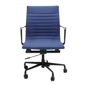 Cavel CD 117 Bureaustoel Blauw Linnen | Zwart Frame