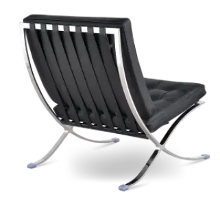 Paviljoen Chair XL Zwart Leer