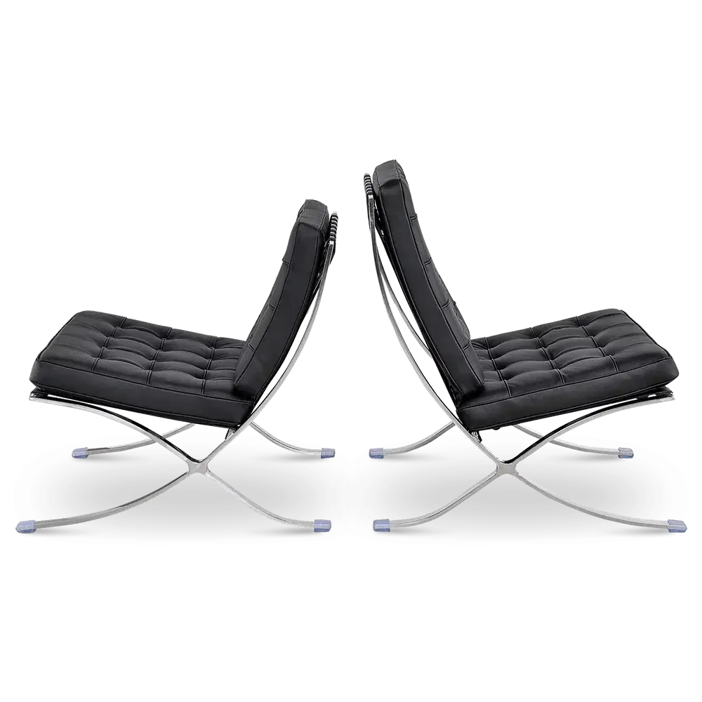 Paviljoen Chair XL Zwart Leer Paviljoen Chair XL Zwart Leer