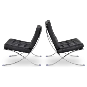 Paviljoen Chair XL Zwart Leer