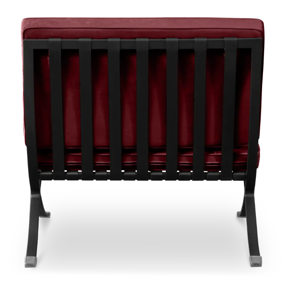 Paviljoen Chair Rood Velvet Set | Inclusief Voetenbank | Zwart Frame Paviljoen Chair Rood Velvet Set | Inclusief Voetenbank | Zwart Frame
