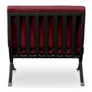 Paviljoen Chair Rood Velvet Set | Inclusief Voetenbank | Zwart Frame