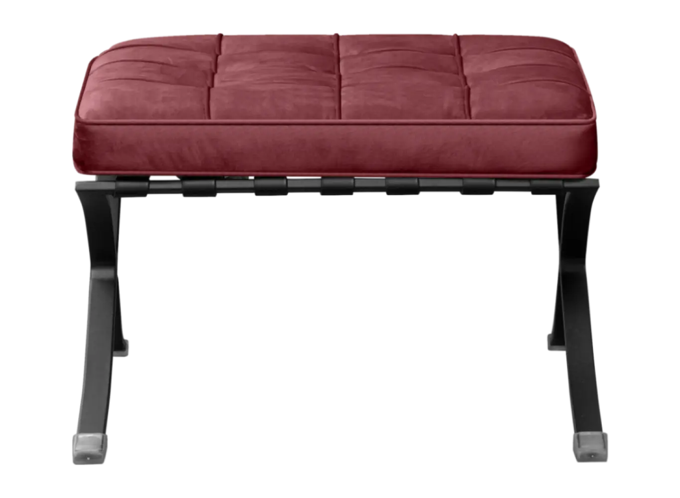 Paviljoen Ottoman Rood Velvet | Zwart Frame