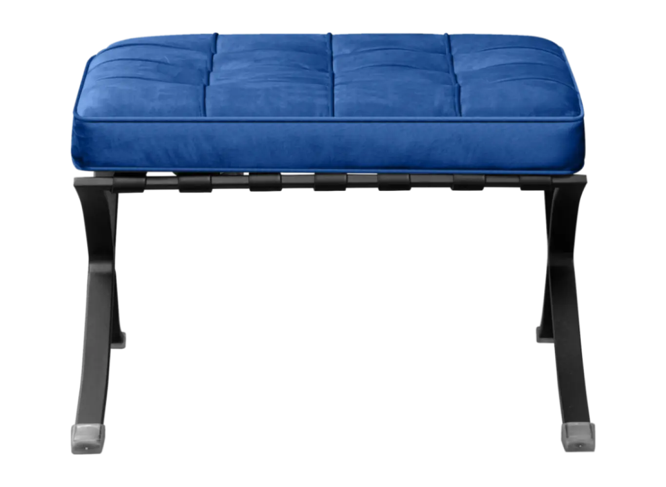 Barcelona Chair XL Blauw Velvet Set | Inclusief Voetenbank | Zwart Frame Barcelona Chair XL Blauw Velvet Set | Inclusief Voetenbank | Zwart Frame