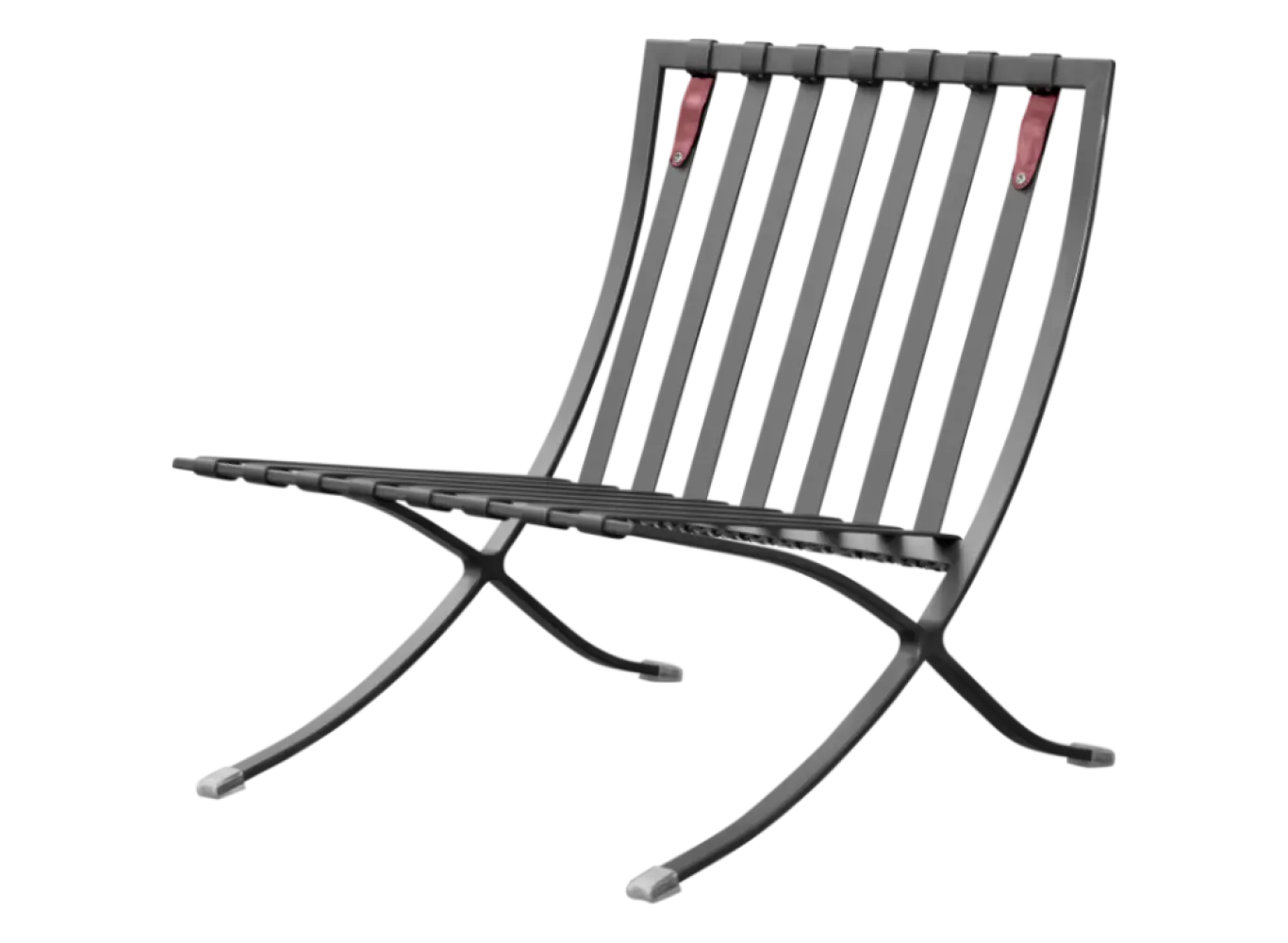 Barcelona Chair XL Rood Velvet Set | Inclusief Voetenbank | Zwart Frame Barcelona Chair XL Rood Velvet Set | Inclusief Voetenbank | Zwart Frame
