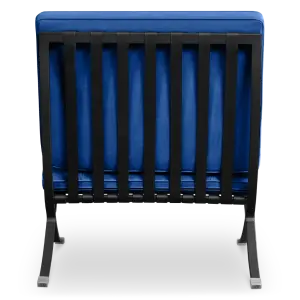 Paviljoen Chair XL Blauw Velvet Set | Inclusief Voetenbank | Zwart Frame