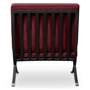 Paviljoen Chair XL Rood Velvet Set | Inclusief Voetenbank | Zwart Frame
