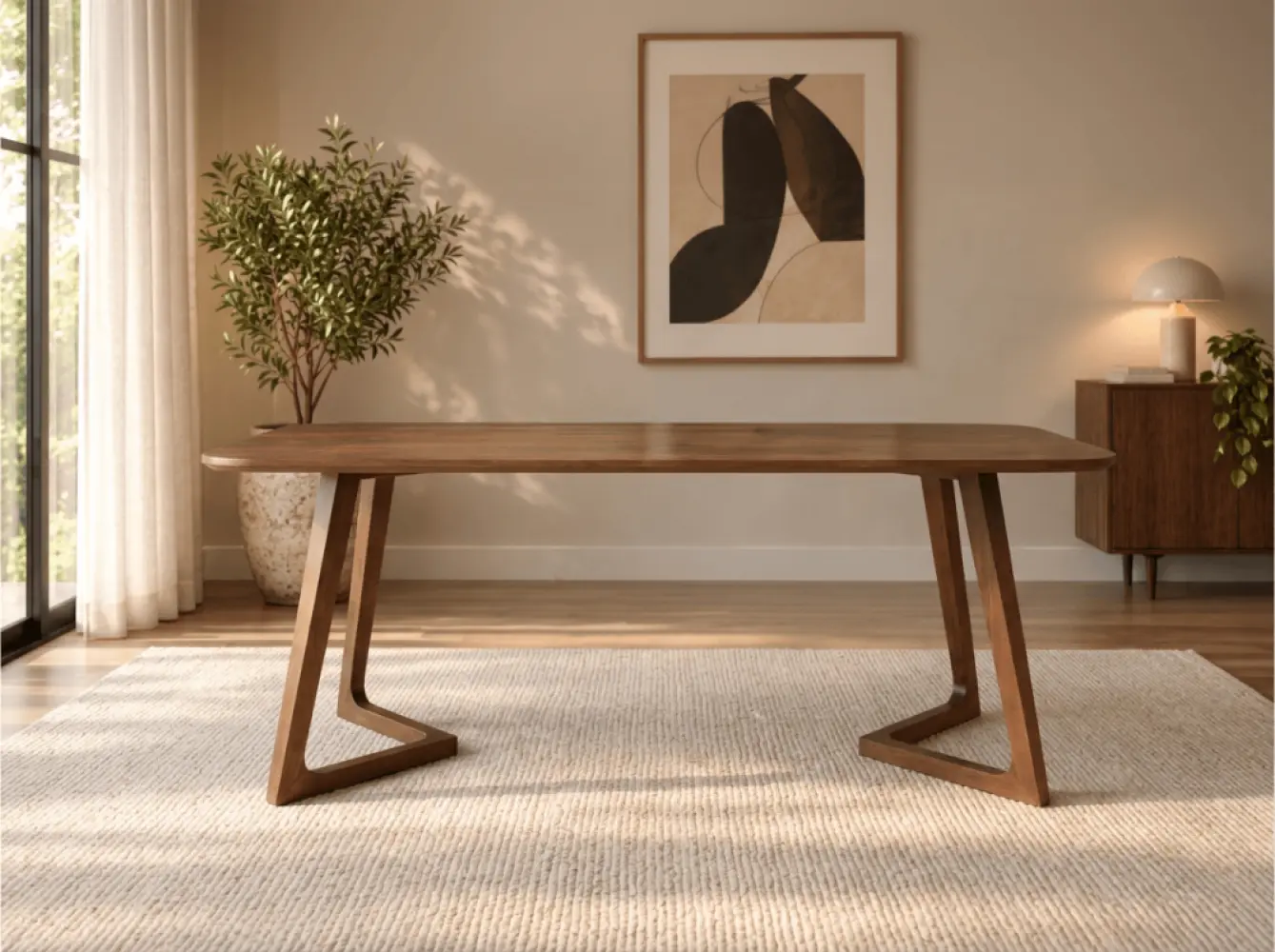 Jensen eettafel walnoot sfeer