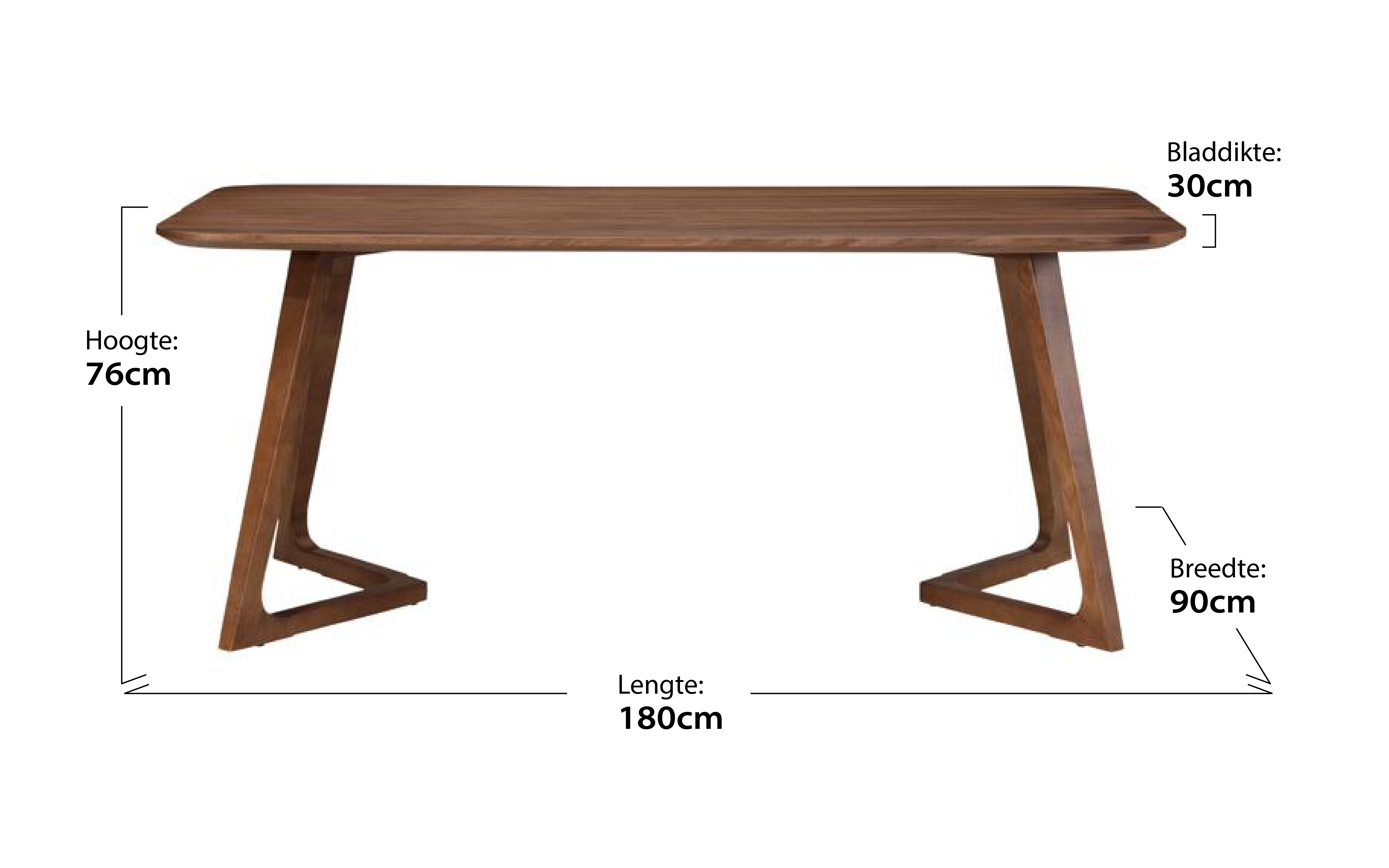 Afmetingen jensen eettafel