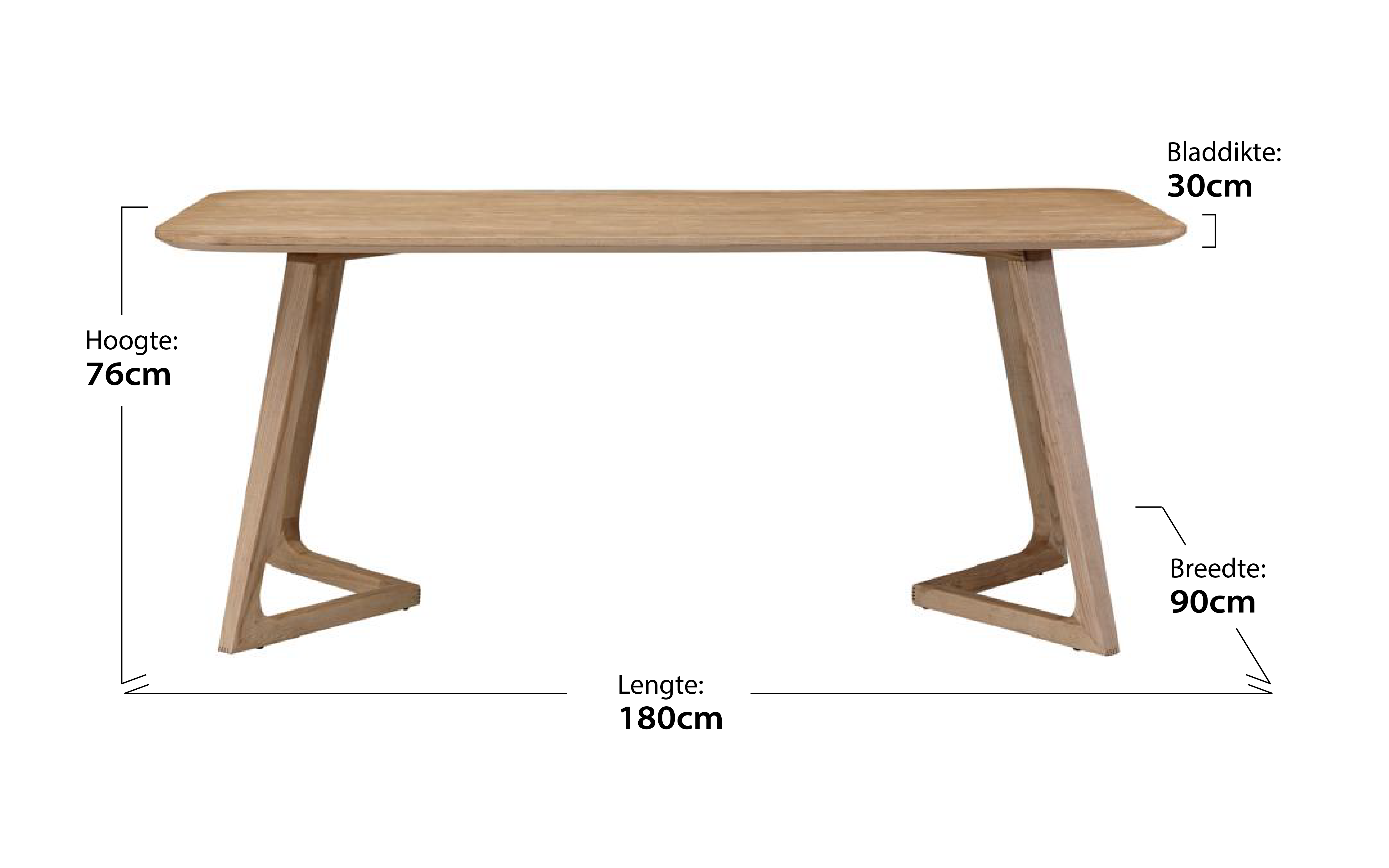 Afmetingen Jensen eettafel