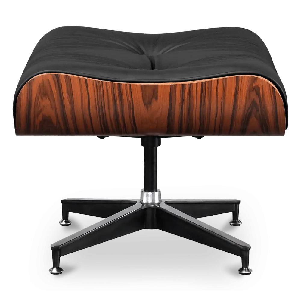 Cavel Lounge Chair Zwart Leer | Palissander Schalen