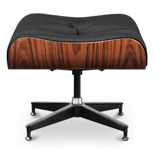 Cavel Lounge Chair Zwart Leer | Palissander Schalen